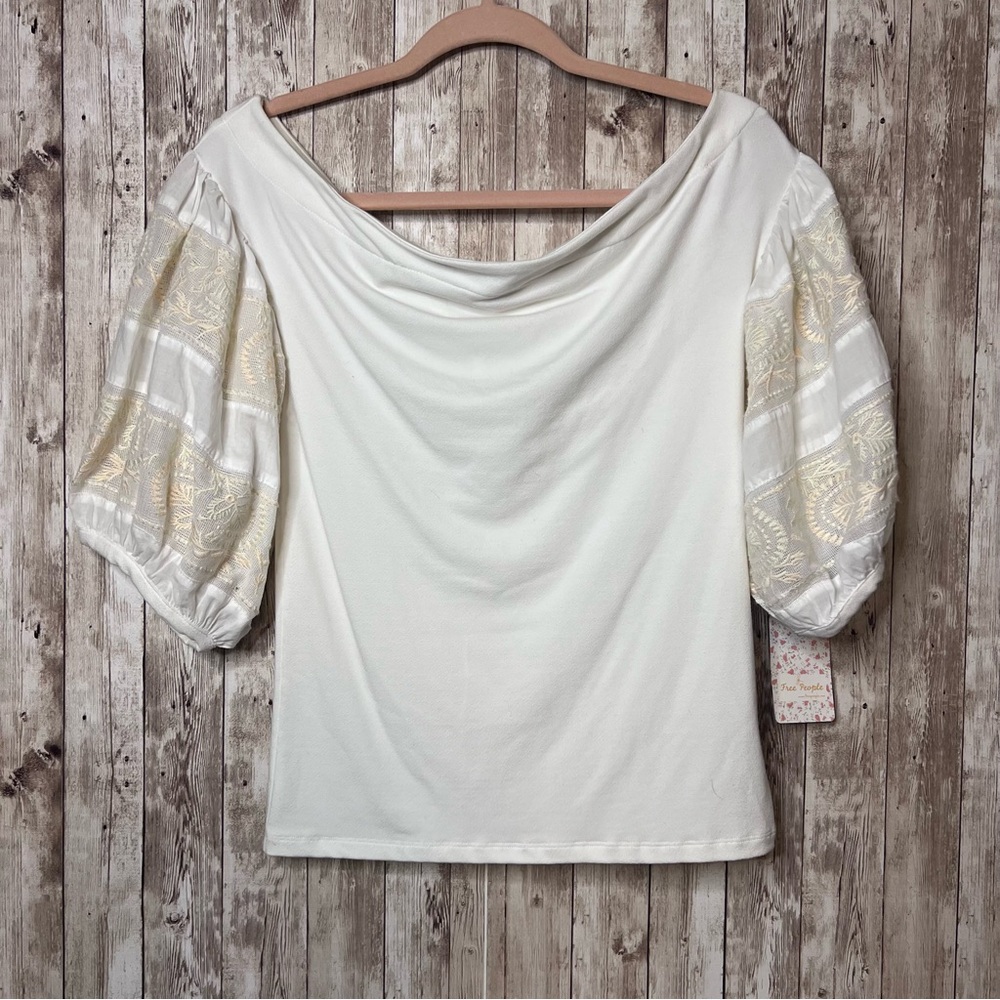 Elegant Ivory / White Off-Shoulder Top by Free People NWT